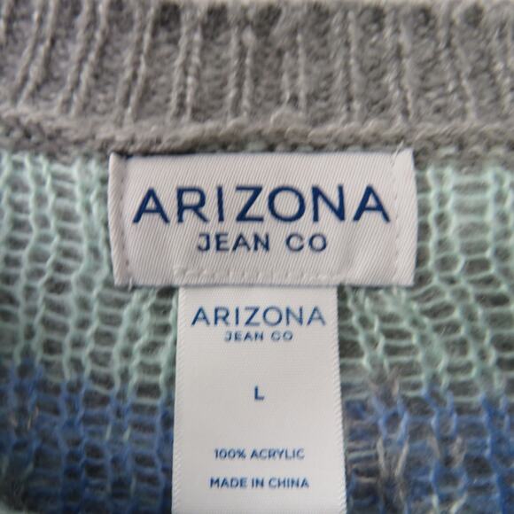 Vintage Arizona Fair Isle Sweater Gray Pink Preppy Geometric Knit Sweater Medium - Picture 4 of 5